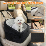 Dog Car Seat, Dog Booster Car Seat Washable with Adjustable Safety Leash, Storage Pockets for Small Under 10kg