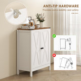 Shoe Cabinet with Barn Doors, Farmhouse Shoe Storage Cabinet with Adjustable Shelves, Holds up to 15 Pairs