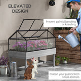 Wood Elevated Planter Box with Cold Frame Greenhouse, Raised Garden Bed for Vegetables