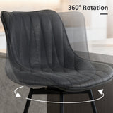 Ensemble de 2 tabourets de comptoir, tabourets de bar rembourrés en cuir PU avec dossier, repose-pieds et pieds en acier