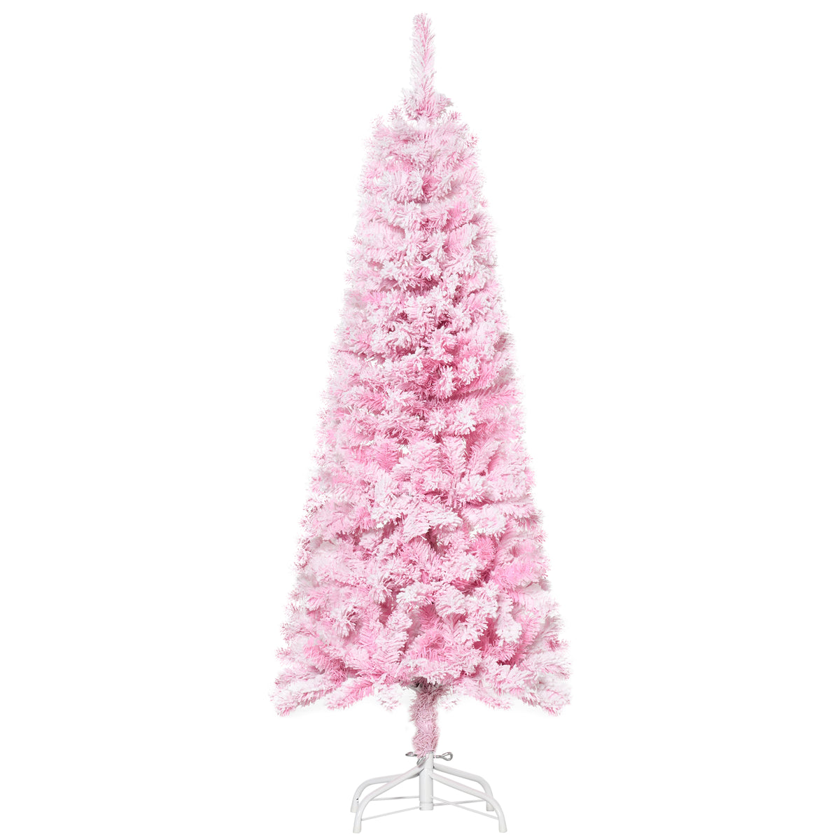 5 FT Snow Flocked Artificial Christmas Tree, Auto Open and Steel Base
