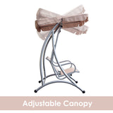 3 Seat Metal Swing Chair Hammock w/ Canopy Cover Heavy Duty Patio Garden Outdoor
