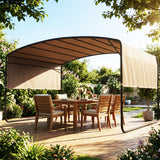 10' x 13' Retractable Pergola Canopy, Outdoor Metal Pergola Gazebo Sun Shade Shelter with Steel Frame