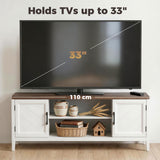 TV Stand for TVs up to 55 Inch, Entertainment Center with 2 Open Shelves, 2 Cabinets
