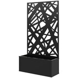 Raised Garden Bed with Trellis, Freestanding/Wall Mounted Metal Garden Box with Privacy Panel