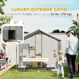 Grand meuble de catio en métal pour l'extérieur de 79 po avec housse imperméable, 4 plateformes