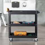 3 Tier Rolling Tool Cart with Wheels, 330 LBS Capacity Heavy Duty Utility Cart, Mobile Service Cart for Garage