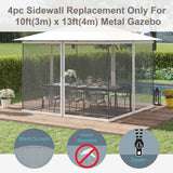Replacement Mosquito Netting for Gazebo 10' x 13' Black Screen Walls for Canopy with Zippers