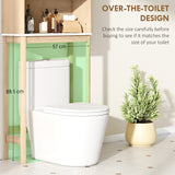 Armoire de Rangement au-Dessus de la Toilette avec Tablette Ajustable, Tablette Ouverte et Barre Inférieure Ajustable
