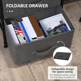 Meuble de rangement en lin à 4 tiroirs amovibles, tour de commode avec cadre en métal et pieds réglables pour salon