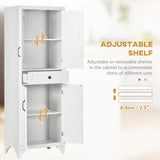 Freestanding Storage Cabinet, Kitchen Pantry Cabinet with 2 Shelves, 4 Doors