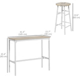 3-Piece Counter Height Bar Table and Chairs, Dining Table and Chairs Set for 2