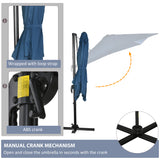 8' x 8' Square Patio Hanging Offset Umbrella with 360° Rotation