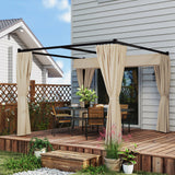 10' x 10' Retractable Pergola Canopy with Sidewalls, Metal Outdoor Gazebo Sun Shade Shelter