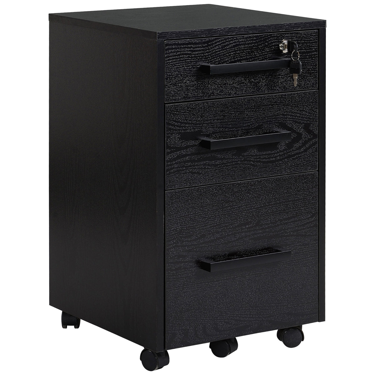 Lockable Vertical File Cabinet with Lock, 3 Drawer Filing Cabinet with Hanging Bars for Letter and A4 Size