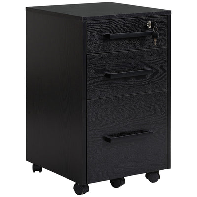 Lockable Vertical File Cabinet with Lock, 3 Drawer Filing Cabinet with Hanging Bars for Letter and A4 Size