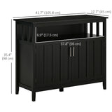 Buffet-bahut meuble-rangement console avec 2 portes et tablettes ajustables pour cuisine et salle à manger