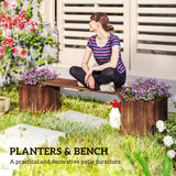 Garden Planter with Raised Garden Bed Bench for Patio Park, 69.25