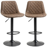 Lot de 2 tabourets de bar pivotants à hauteur de comptoir, avec dossier, repose-pieds et hauteur réglable