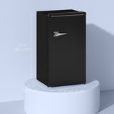 Retro Mini Fridge, 3.1 Cu. Ft Single Door Compact Refrigerator with Adjustable Thermostat, 2 Glass Shelves