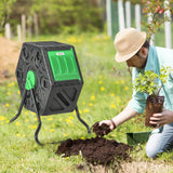 Composteur rotatif bac à compost 24 aérations jambes acier 17 gallons