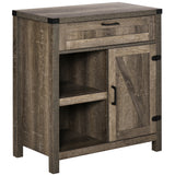 Rustic Barn Door Storage Cabinet Modern Farmhouse Buffet Sideboard for Kitchen
