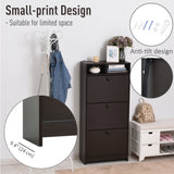 Slim Shoe Storage with 3 Flip Drawers and Adjustable Shelves Shoe Cabinet Organizer for 9 Pair