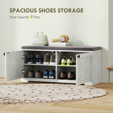 Shoe Storage Bench with Padded Seat, Entryway Bench Holds up to 352 lb, Shoe Organizer, 8 Pairs