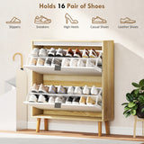 Armoire à Chaussures Étroite, Armoire de Rangement pour Chaussures Brillant Haute Brillance avec