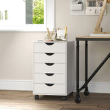 File Cabinet with 5 Drawer Wheels
