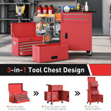 Large Tool Cabinet, 3-in-1 Rolling Tool Chest, Detachable Tool Storage Organizer with 6 Drawers and Pegboard