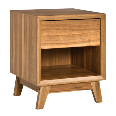 Bedside Table for Bedroom, Nightstand with Drawer and Shelf