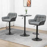 Swivel Barstools Set of 2 Adjustable Bar Stools with Footrest Armrests and PU Leather Back for Dining Room