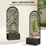Metal Raised Garden Bed with Trellis for Climbing Plants