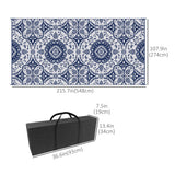 Portable Outdoor Rug with Carry Bag, 9' x 18' Reversible Mat