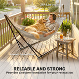 9.5ft Hammock Stand Only, Portable Adjustable Foldable Powder-Coated Steel Hammock Frame