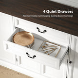Farmhouse Sideboard with Charging Station and Thickened Top, 58