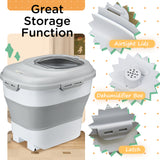 6-30lb Dog Food Storage Container Collapsible Design with Airtight Lids, Rolling Wheels