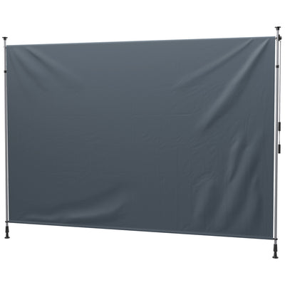 11.5' x 10' Manual Retractable Patio Awning, Outdoor Privacy Screen with UPF30+ & Water-Resistant Fabric
