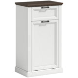 10 Gallon Trash Can Cabinet with Drawer, Farmhouse Tilt Out Garbage Cabinet Laundry Hamper