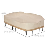 Housse pour ensemble table et chaise patio ovale 129,9 pouces