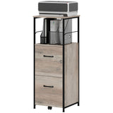 Vertical Filing Cabinet, Tall File Cabinet with 2 Drawers, Hanging Bars for Letter and A4 Size