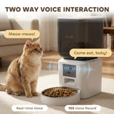 Automatic Cat Feeder with Camera, 2.4G WiFi, APP Control 8L Pet Feeder 1-10 Meals with 2-Way Audio
