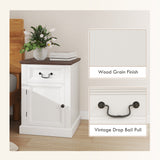 Side Table Set of 2, End Tables with Drawer and Cabinet, Nightstands for Small Spaces