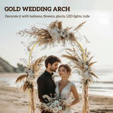 7FT x 4FT Gold Wedding Arch with U-shaped stakes for Birthday Parties