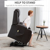 Electric Power Lift Chair, PU Leather Recliner Sofa with Footrest