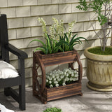 Wooden Wagon Planter Box, 2-Tier Raised Garden Bed