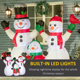 8ft Inflatable Christmas Snowman Family with A Red Bird