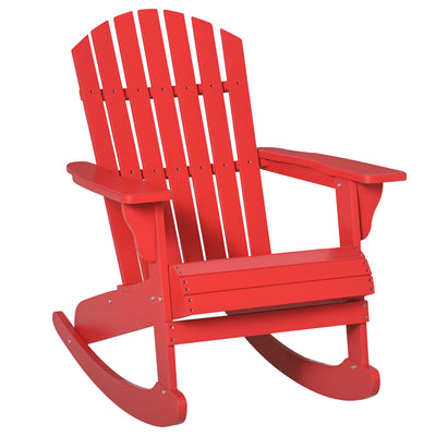 Wooden Adirondack Rocking Muskoka Chair with Slatted Wooden Design