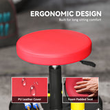 Rolling Garage Stool, 300 LBS Capacity Padded Mechanic Stool with 2.5